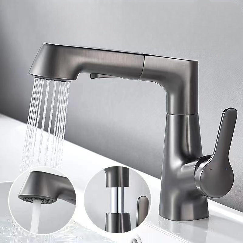 Bathroom Faucet With Rotating Retractable Hand Shower – Vernier Store
