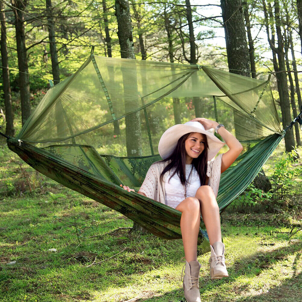 Portable Two Person Outdoor Traveler Camping Hammock Tent With Canopy