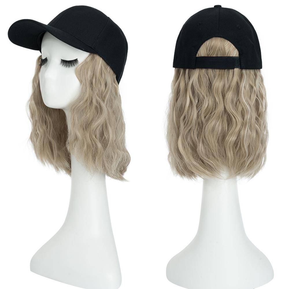 Heat Resistant Synthetic Wavy Wig Extension Baseball Cap