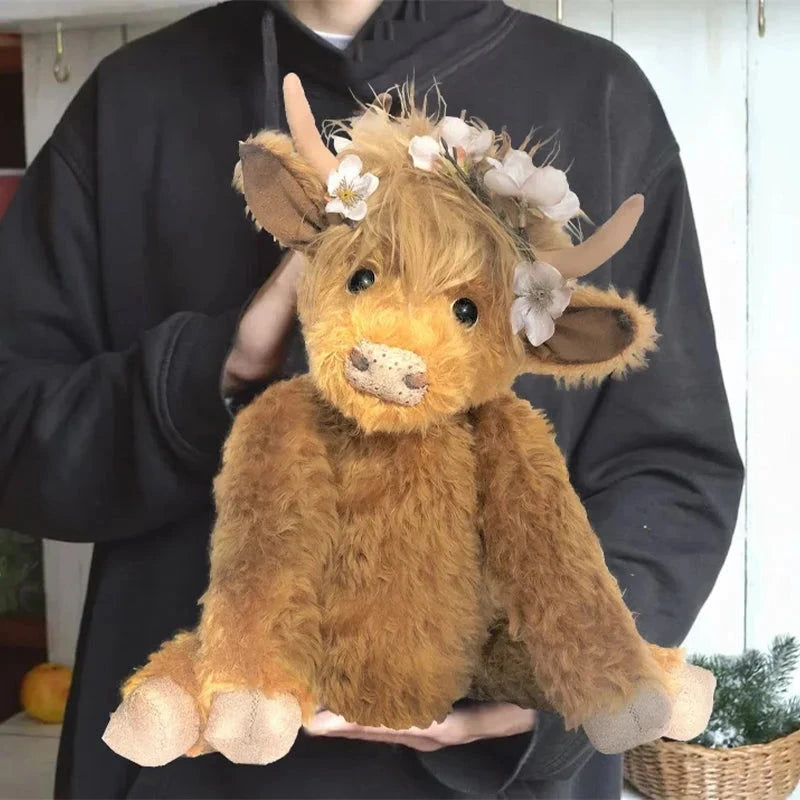 Highland Cow Wearing Flowers