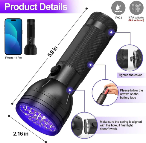 UV Flashlight Black Light