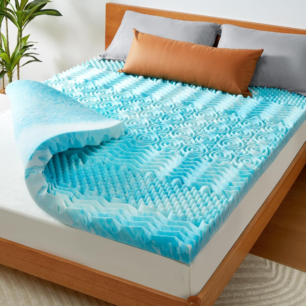 Premium Cooling Egg Crate Foam Mattress Topper