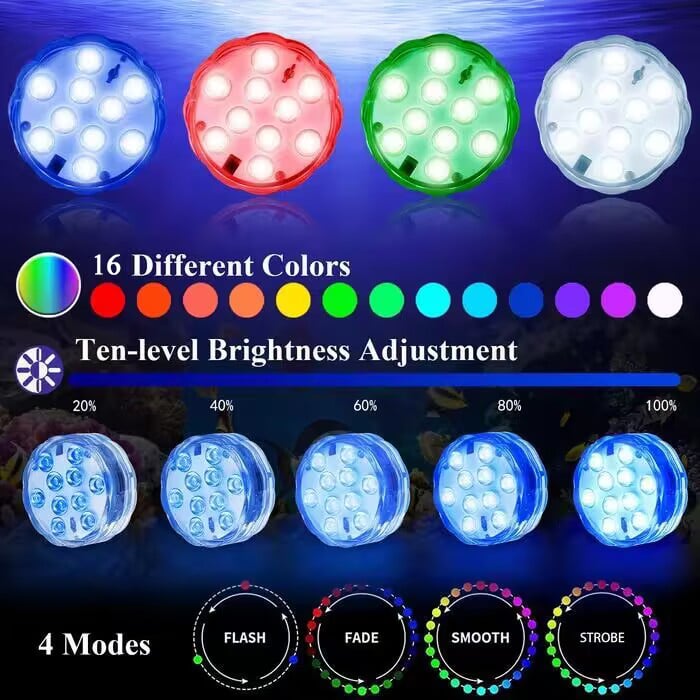 Submersible LED Pool Lights 10 Lamps