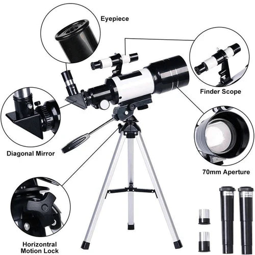 Professional Astronomical Telescope - Moon-Watching W/ Tripod Table Present - 150x Zoom