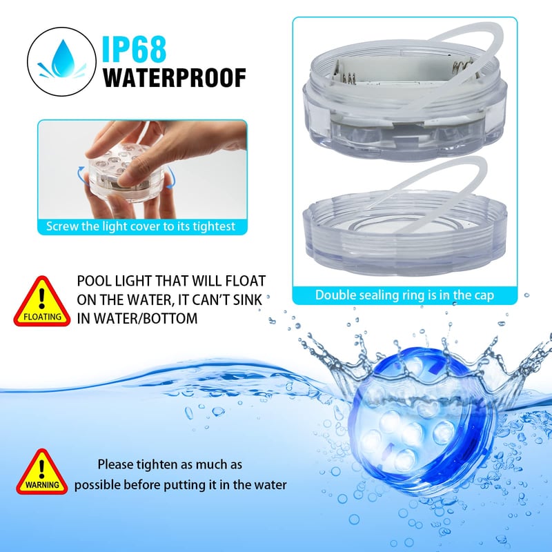 Submersible LED Pool Lights 10 Lamps