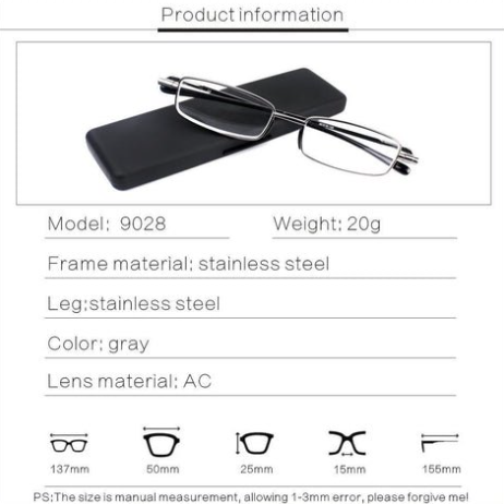 Compact Mens & Ladies Folding Reading Glasses