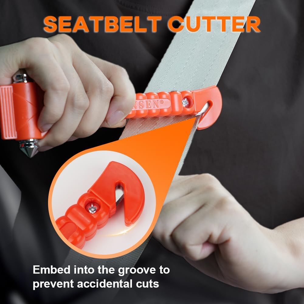 Car Safety Hammer Set Of 2 Emergency Escape Tool Auto Car Window Glass Hammer Breaker And Seat Belt Cutter