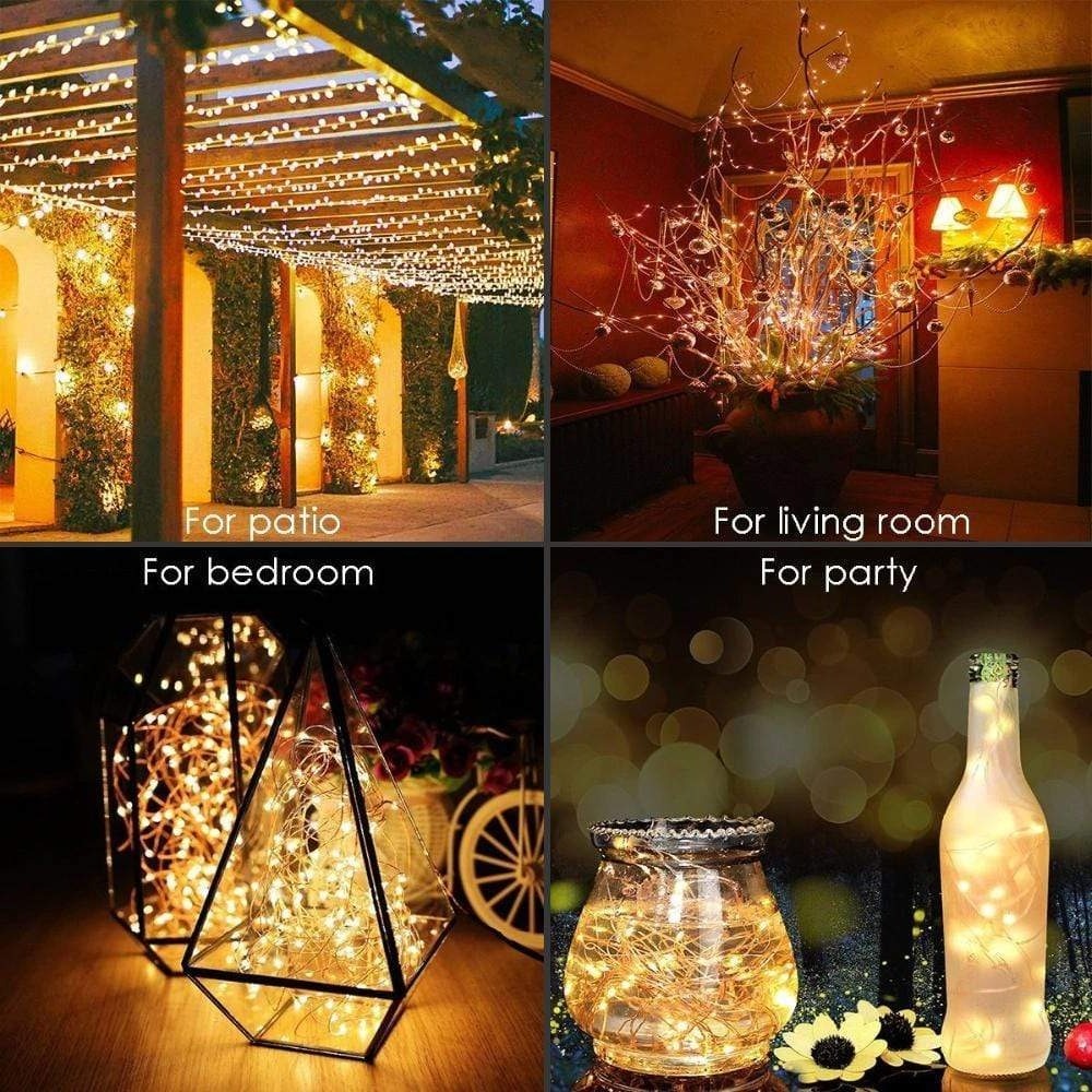 String Solar Lights Outdoor (Clear Cable)