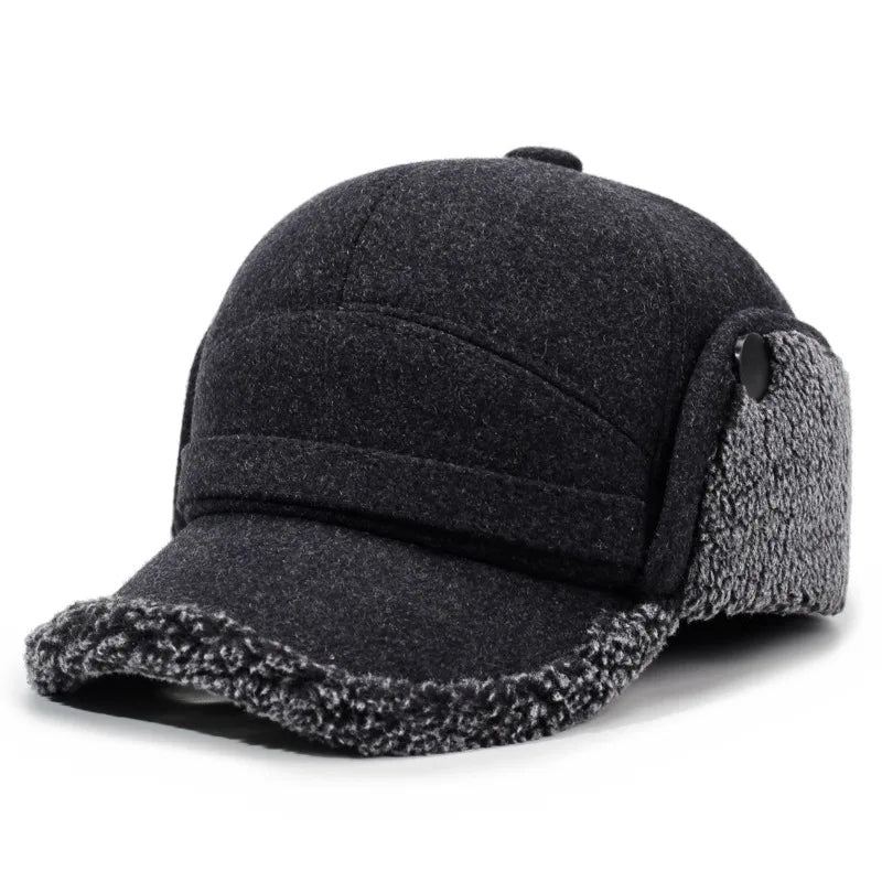 Baseball Cap with Fleece Earflaps for Winter