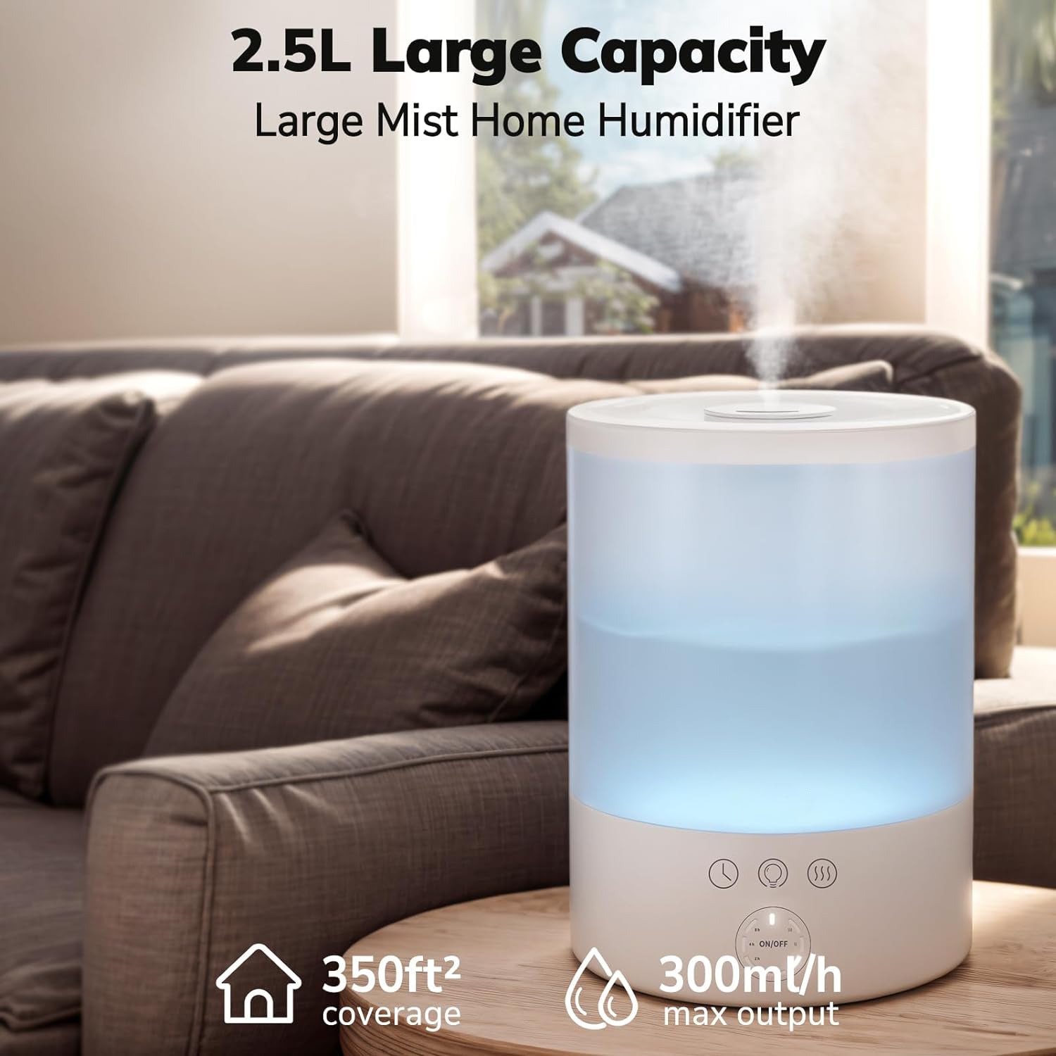 Pure Enrichment Ultrasonic Cool Mist Humidifier For Large Room