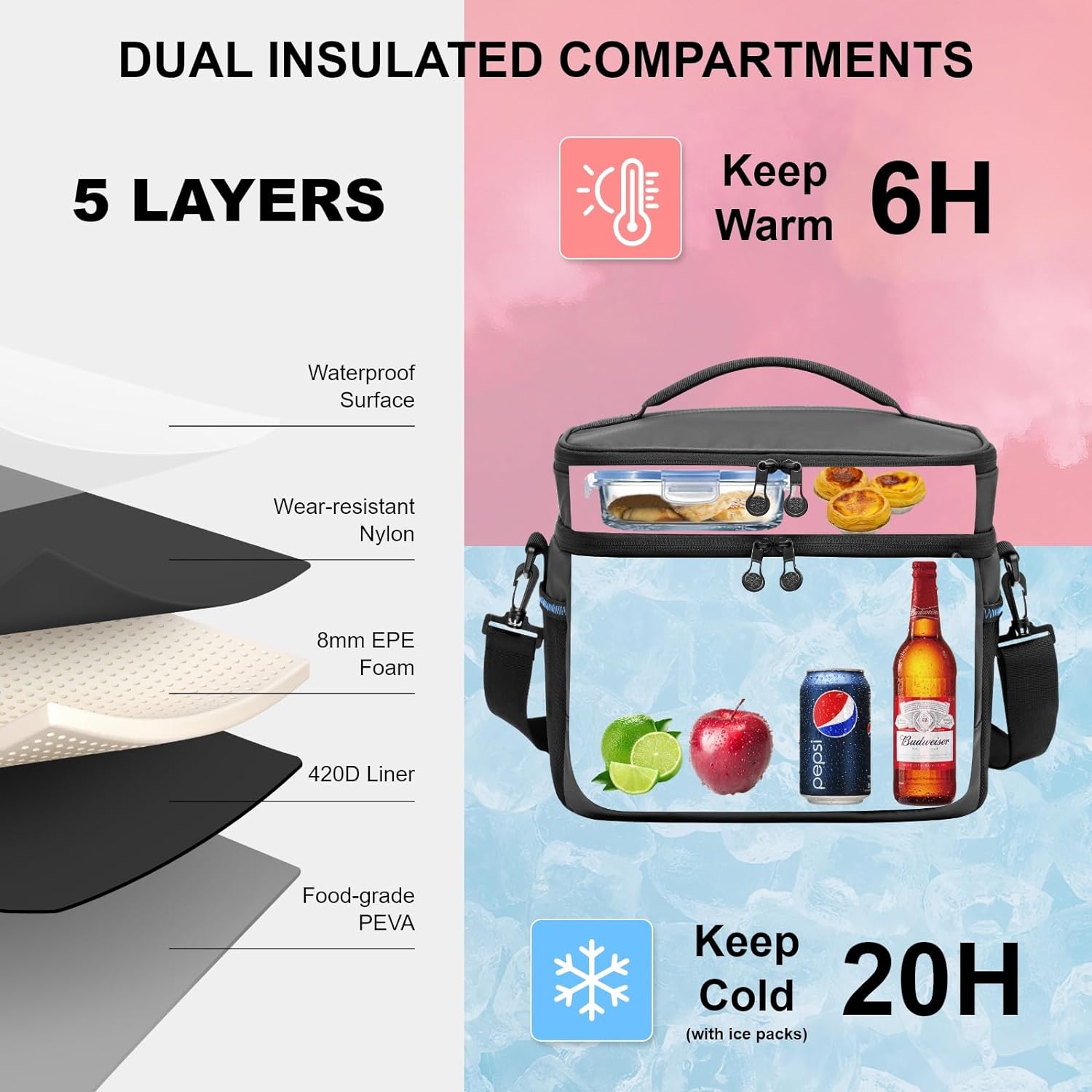 Cooler Bag Insulated Beach Cooler Lunch Bag