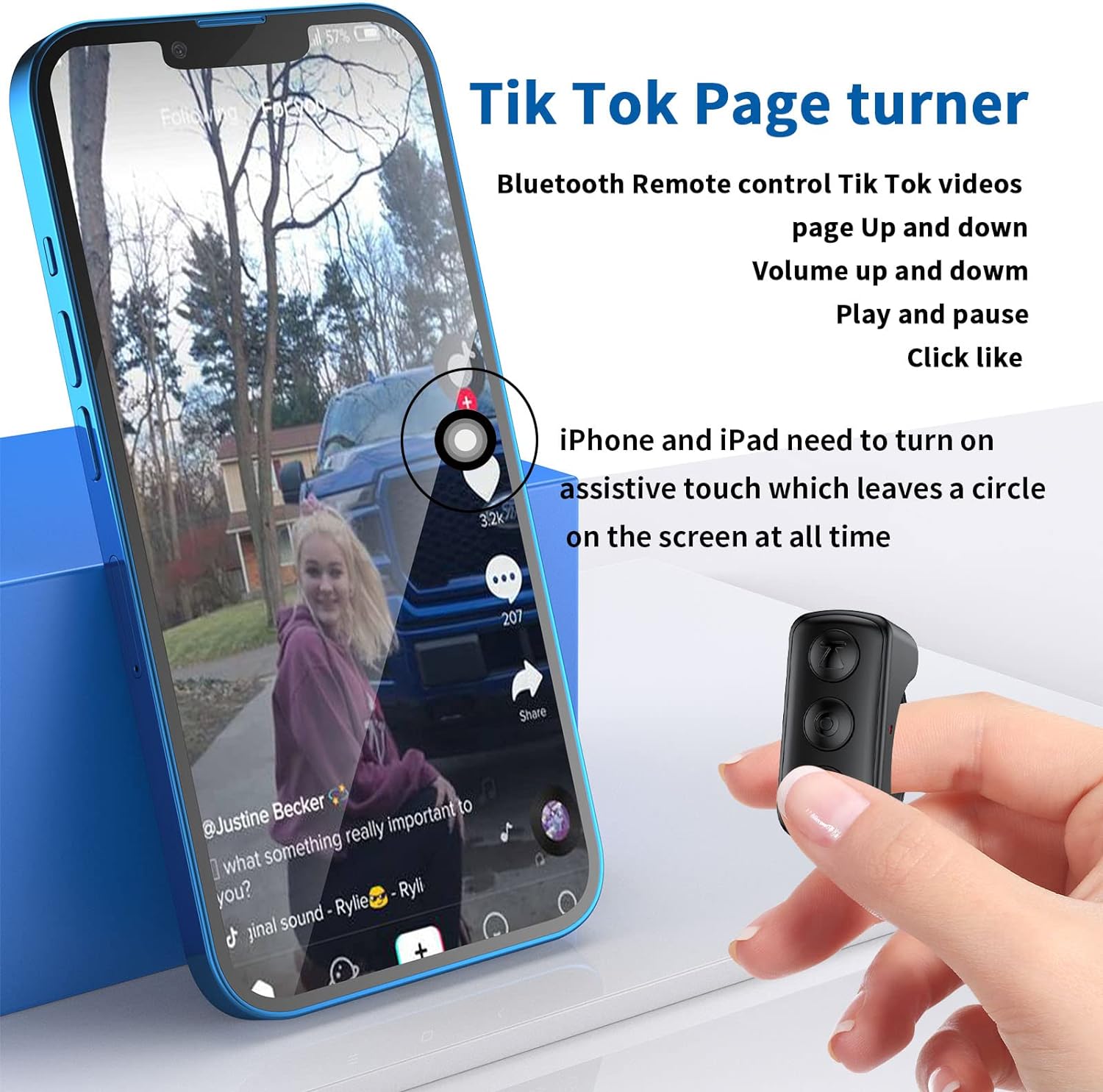 TikTok Scrolling Ring - Bluetooth Finger Mouse With Touchpad For Phone & PC Control