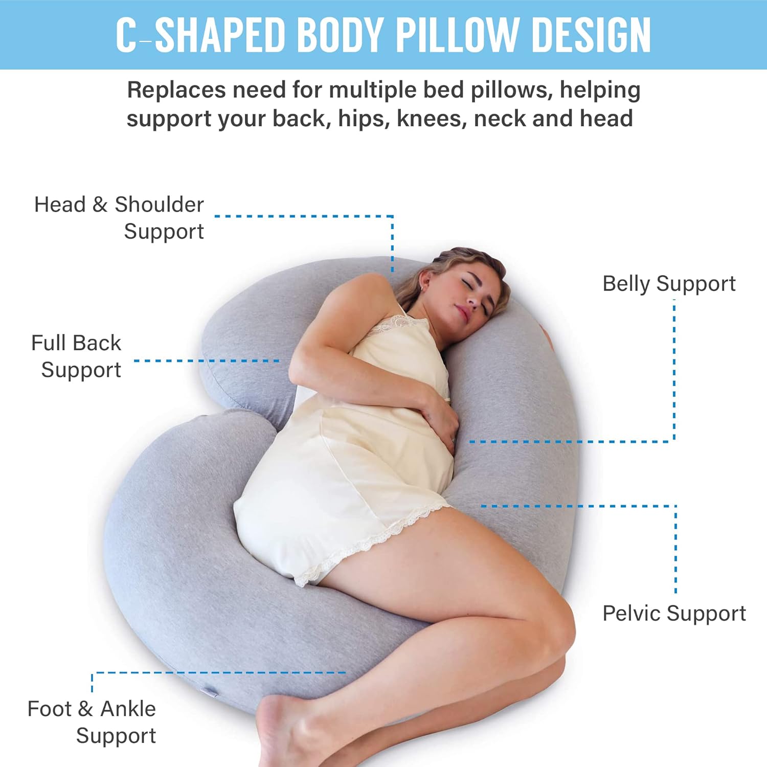 C Shaped Full Body Pregnancy Pillow