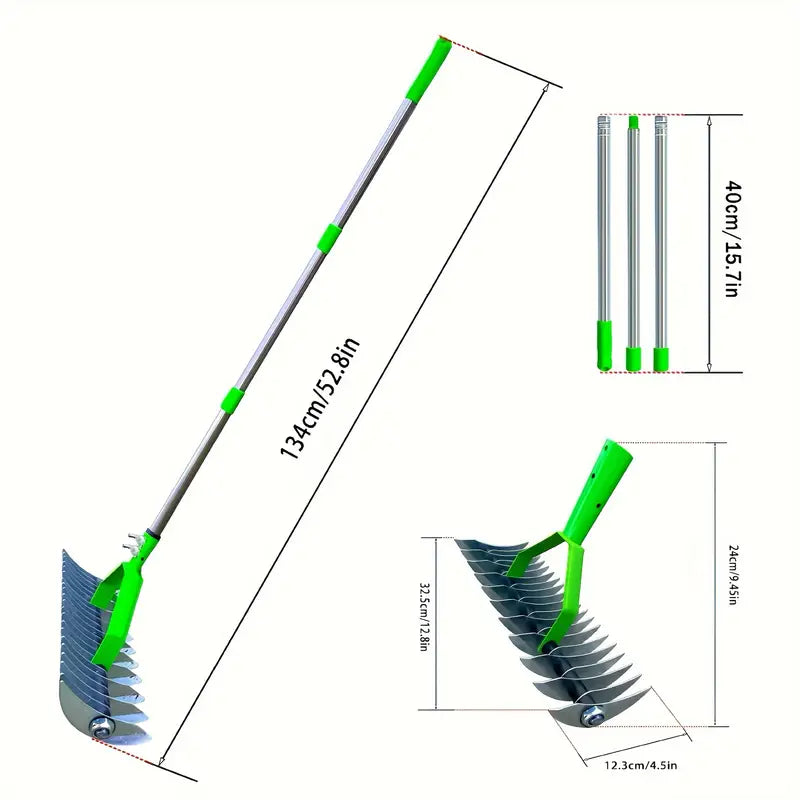 Long Reach Thatch Rake for Dethatching Dead Grass