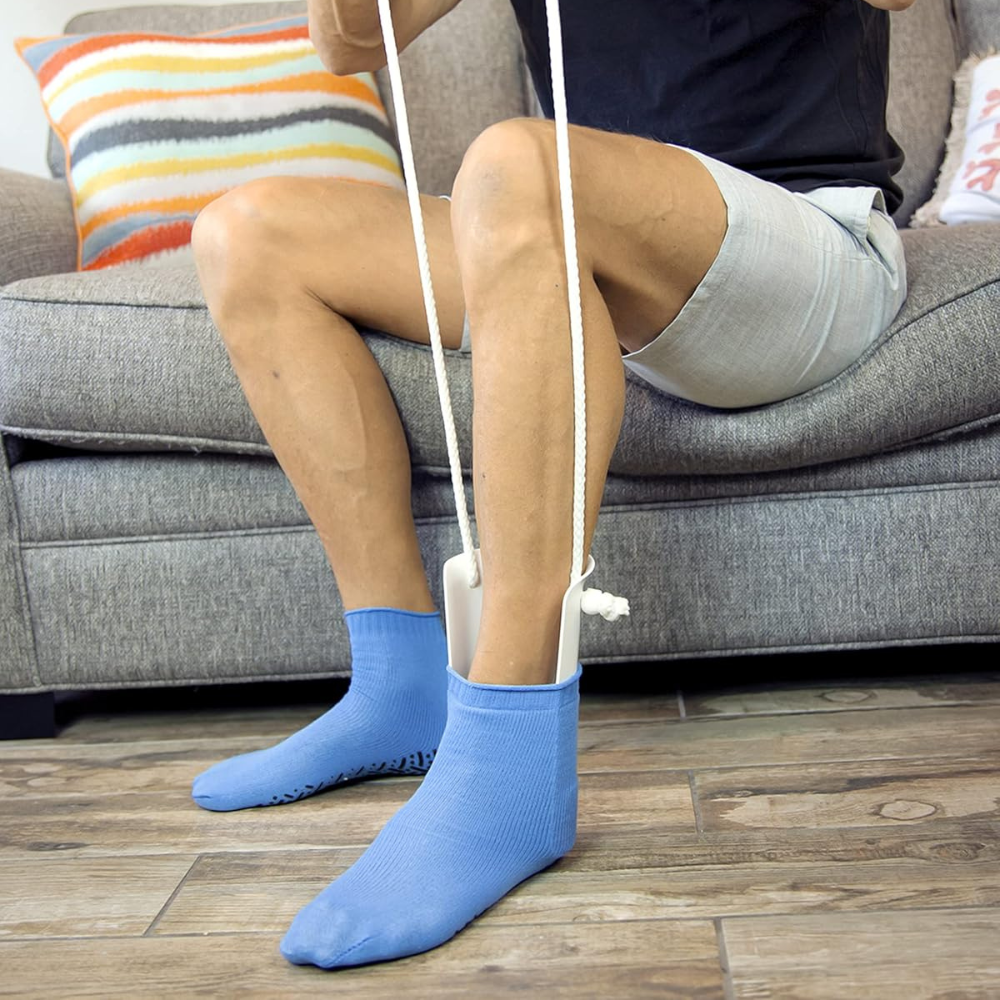 No Bend Sock Wearing Device for Elderly and Handicapped