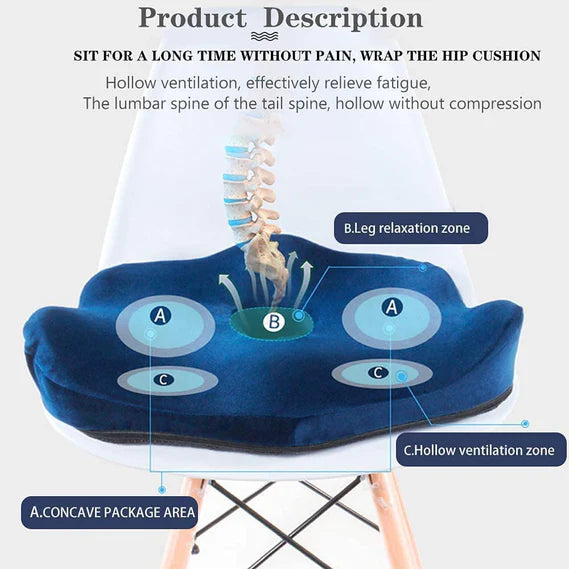 Versatile Memory Foam Seat Cushion for Lower Back Pain Relief