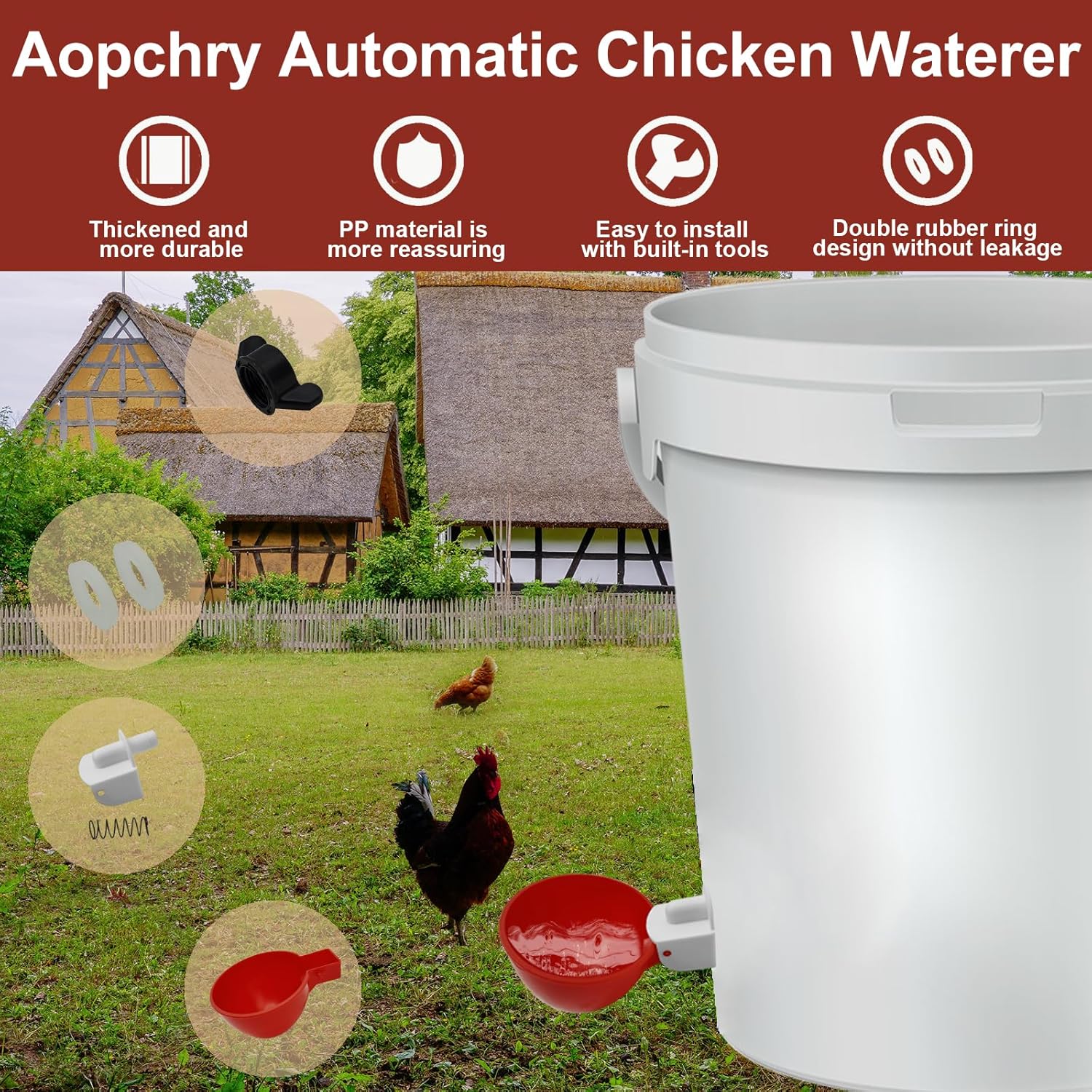 10 Pcs Chicken Waterer