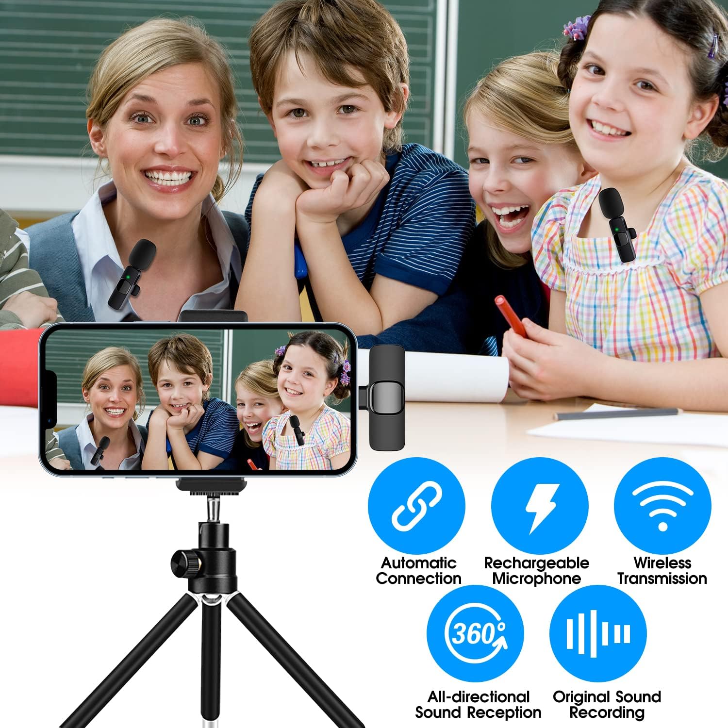 2 Pack Wireless Microphone For Iphone Ipad