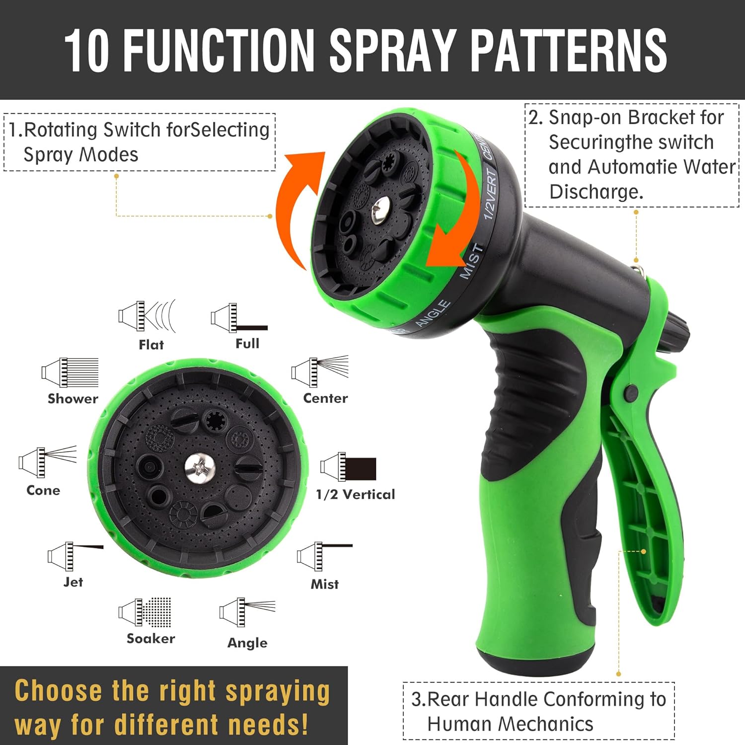 Expandable Garden Hose With 10 Functions Spray Nozzle