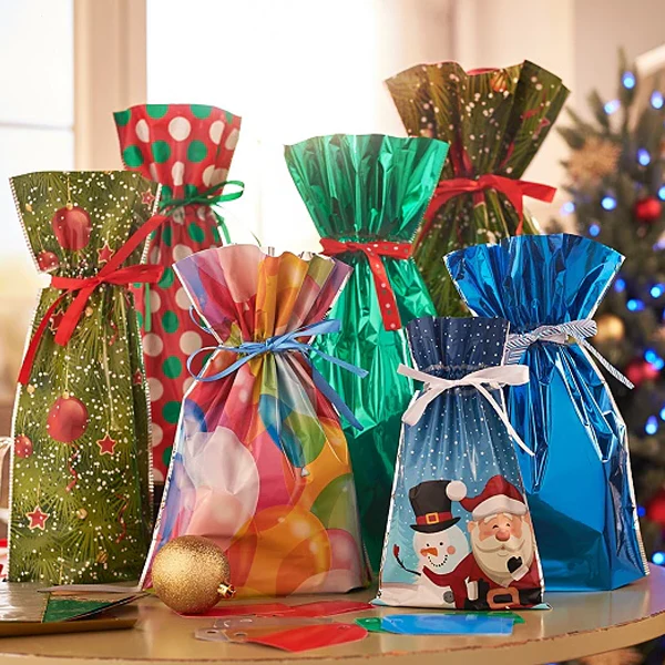 Drawstring Christmas Gift Bags 15 Sets