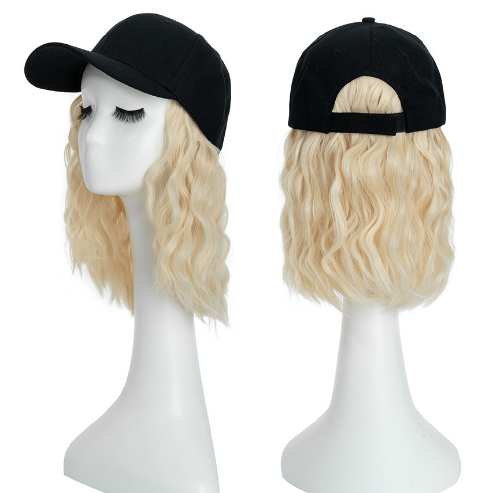 Heat Resistant Synthetic Wavy Wig Extension Baseball Cap