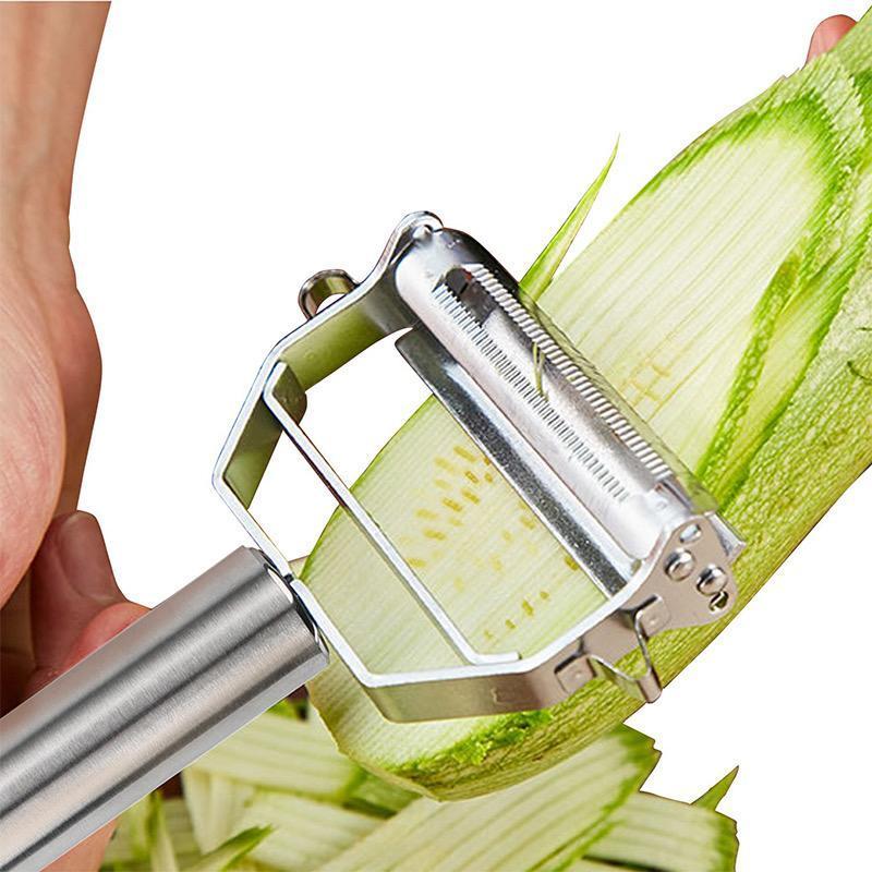 Ultra-sharp stainless steel multifunction vegetable peeler