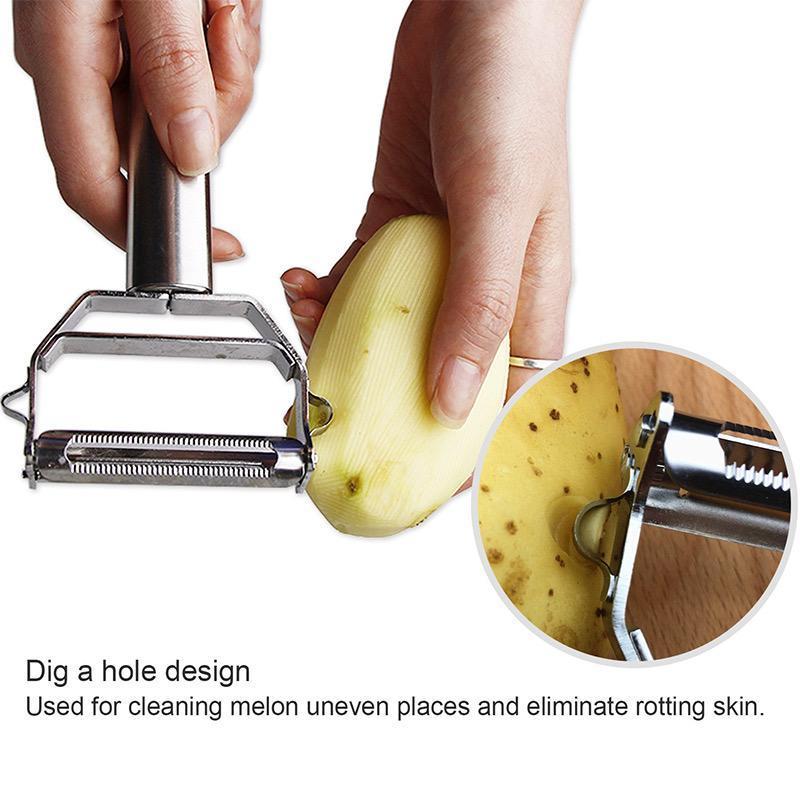 Ultra-sharp stainless steel multifunction vegetable peeler