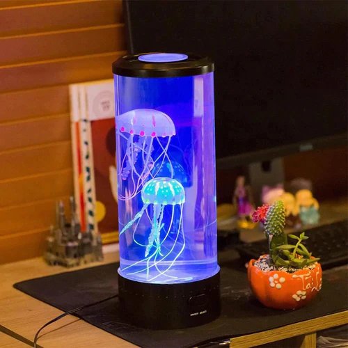 LED jellyfish aquarium table night light