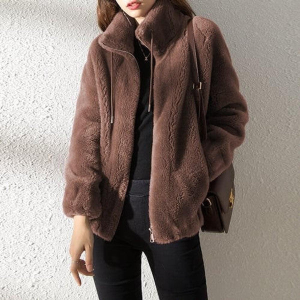 High Collar Fur Down Jacket