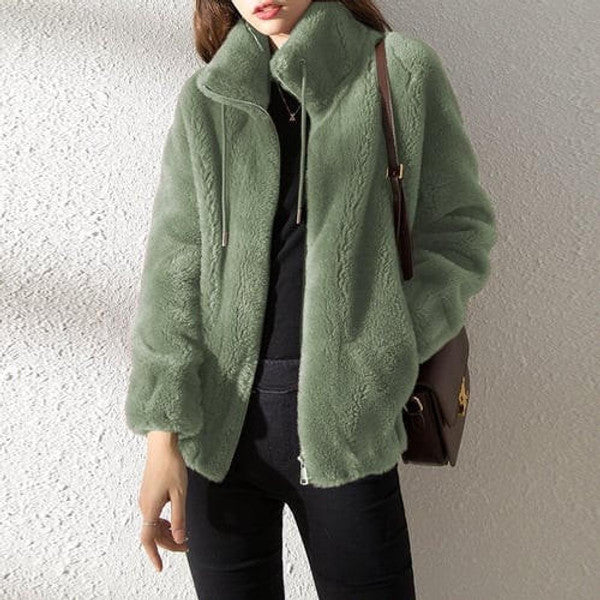 High Collar Fur Down Jacket