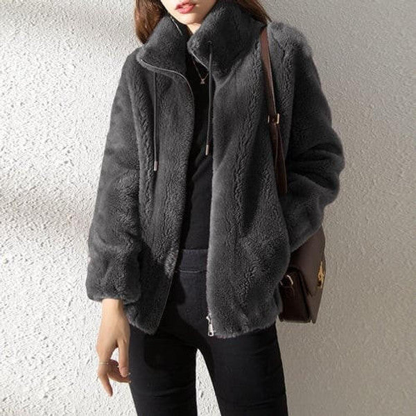 High Collar Fur Down Jacket