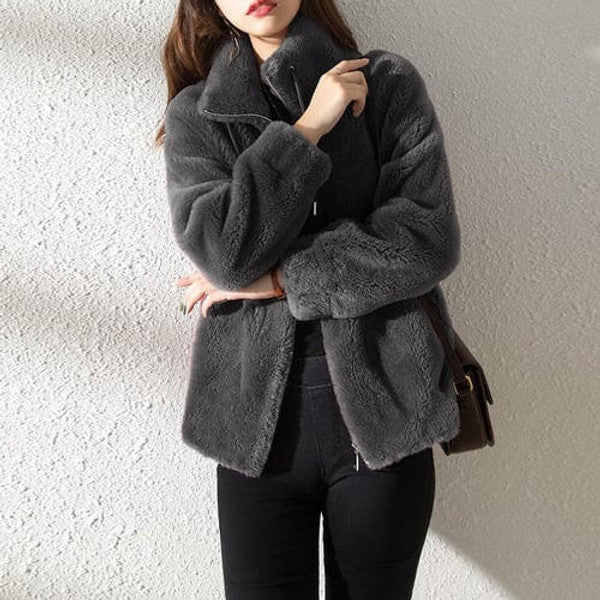 High Collar Fur Down Jacket