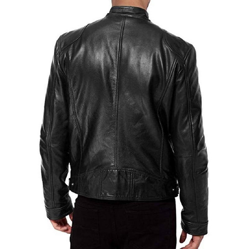 Leather Biker Collar Jacket