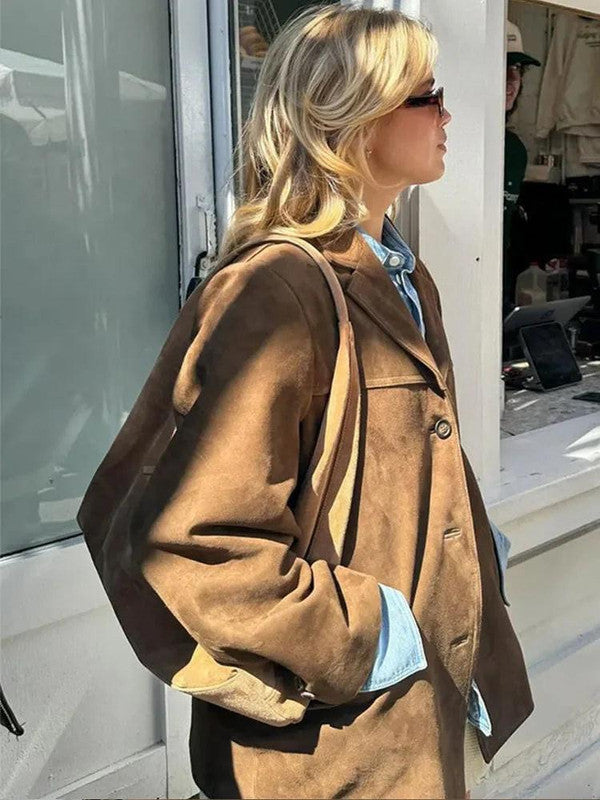 Brown Single-breasted Jacket