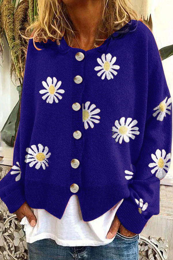 Floral Embroidery Knitted Sweater