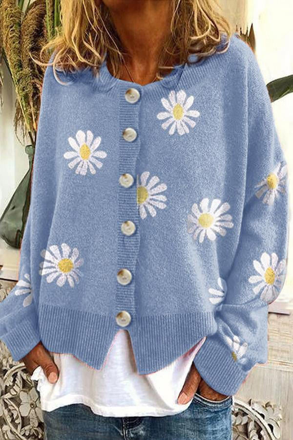 Floral Embroidery Knitted Sweater