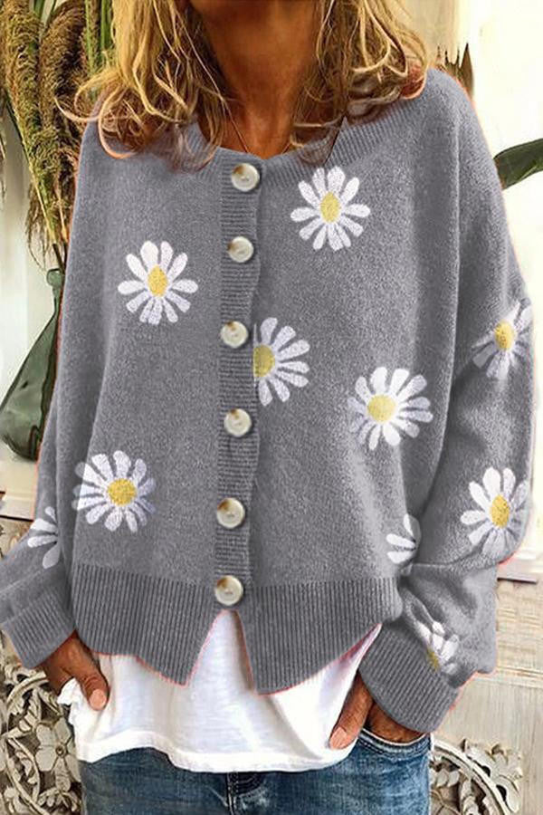 Floral Embroidery Knitted Sweater