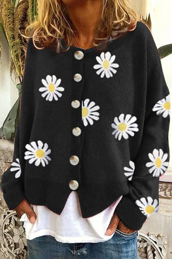 Floral Embroidery Knitted Sweater