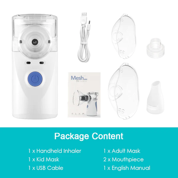 Mini Ultrasonic Portable Handheld Nebulizer Machine Mesh Steam Inhaler for Kids, Adults