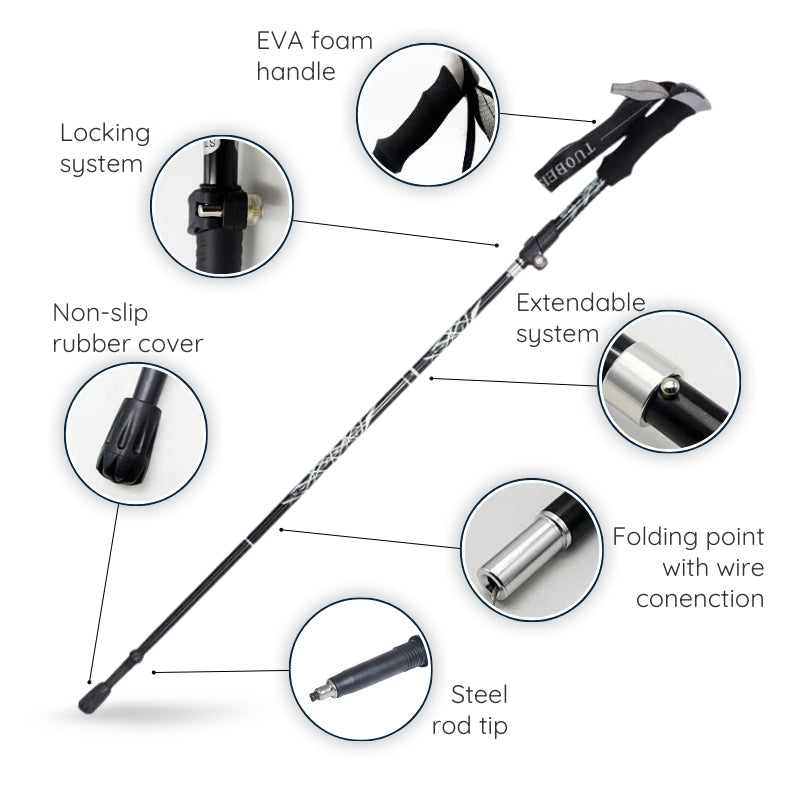 Premium Automatic Retractable Hiking Stick