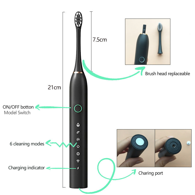 Rechargeable Ultrasonic Electric Toothbrush