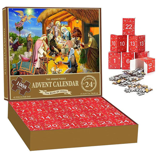 Christmas Jigsaw Advent Calendar Puzzle Blind Box 24 Parts