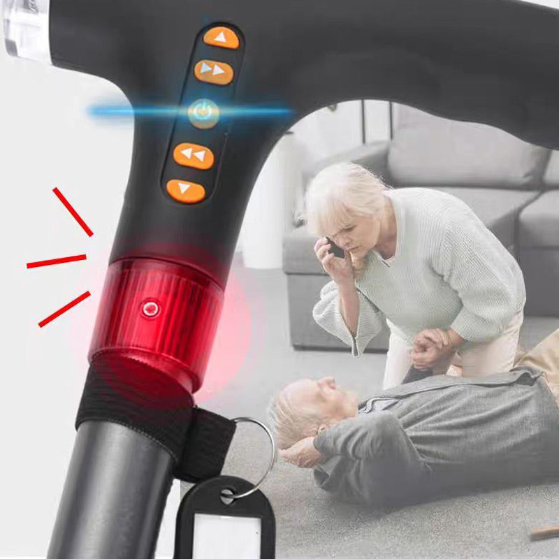 Intelligent walking stick for the elderly with LED light