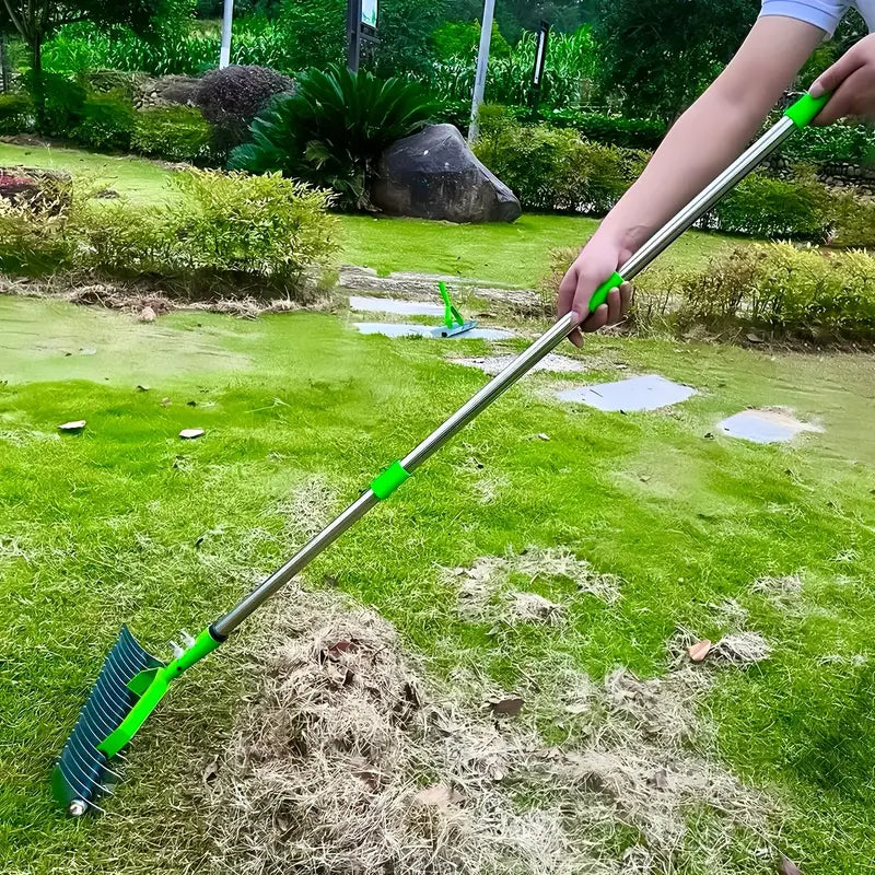 Long Reach Thatch Rake for Dethatching Dead Grass