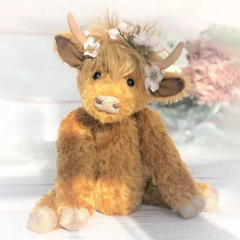 Highland Cow Wearing Flowers