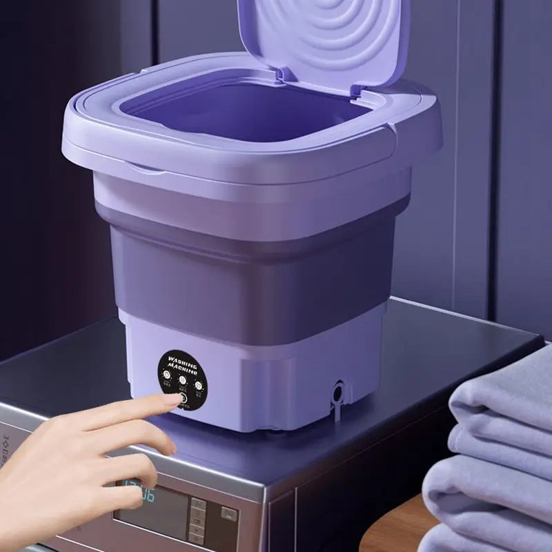 Foldable Portable Washing Machine with Spin Dryer | Mini Clothes Washer