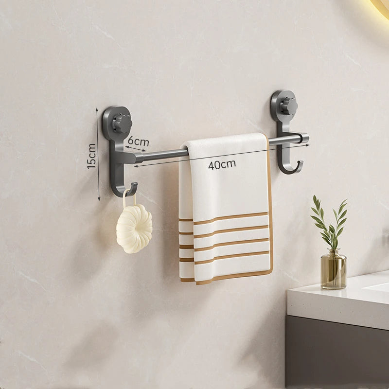 Wall-Mounted Towel Rack with Suction Cup