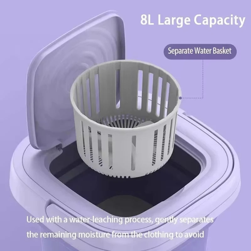 Foldable Portable Washing Machine with Spin Dryer | Mini Clothes Washer