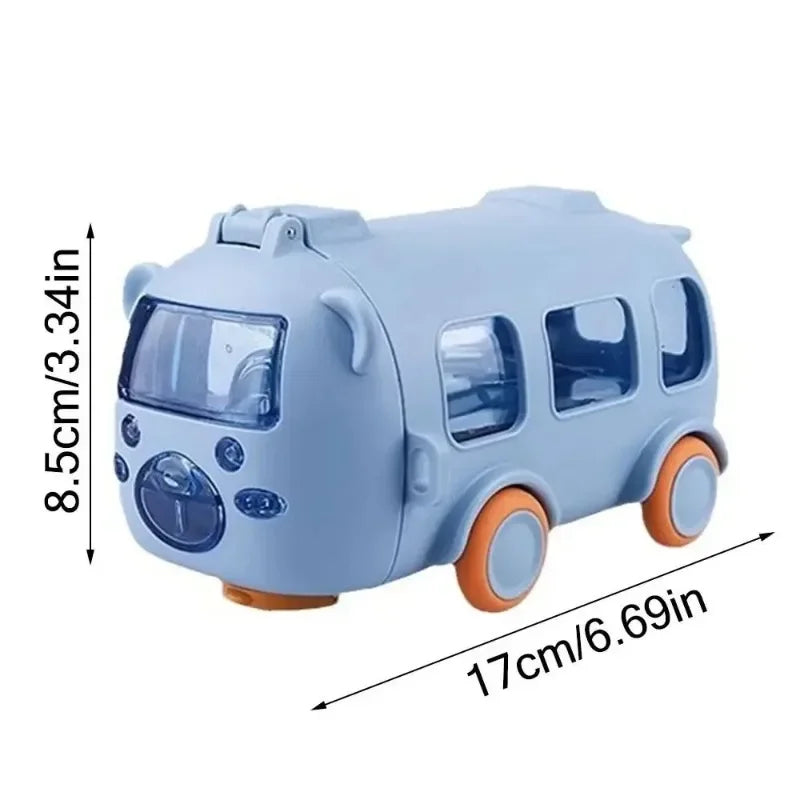 Cartoon Toy Bus Water Bottle with Straw