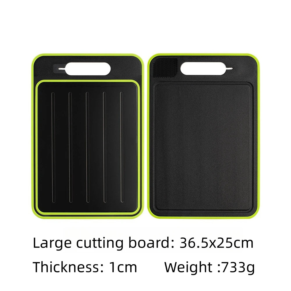 4-in-1 Cutting Board with Thawing Tray and Knife Sharpener